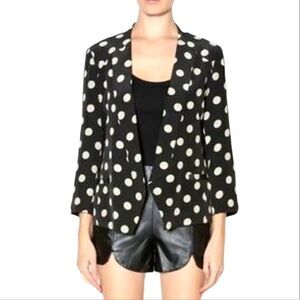 Anthropologie Corey Lynn Calter Blazer Jacket Black Polka Dot